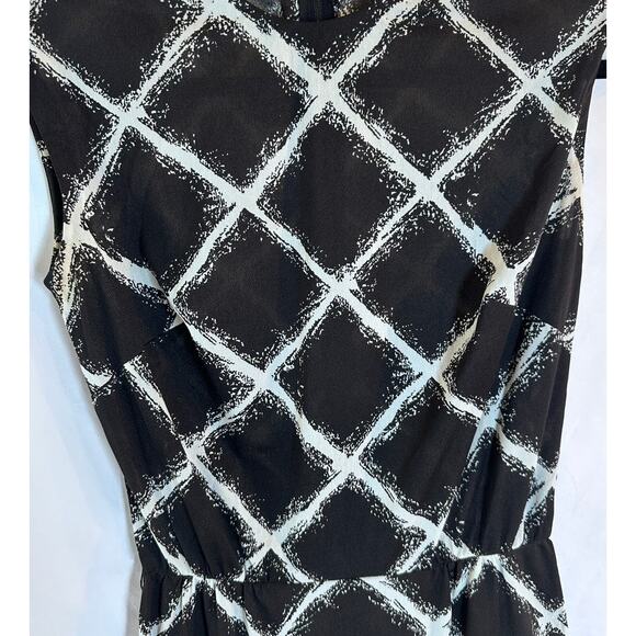VINTAGE Tabak black white shift diamond design sleeveless - Picture 4 of 5